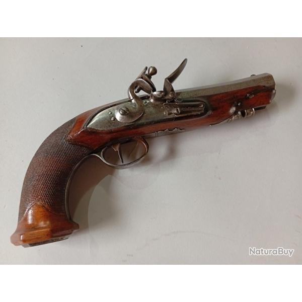 pistolet d'officier franais  silex. poque : Premier Empire.