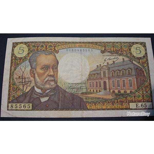 France billet de 5 francs Pasteur 7-12-1967  ttb