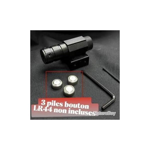 UN MINI VISEUR LASER ROUGE REGLABLE MONTE SUR RAIL PICATINNY DE 11 A 22MM