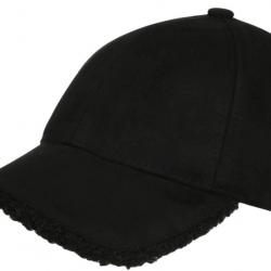 Casquette Daim Fourrure Noire Tendance en Suedine Neltey Baseball Taille unique Noir