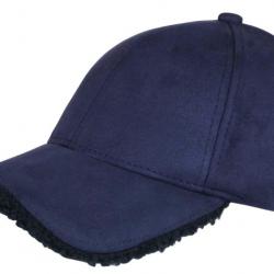 Casquette Daim Fourrure Bleue Marine Tendance en Suedine Neltey Baseball Taille unique Bleu