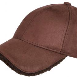 Casquette Daim Fourrure Marron Tendance en Suedine Neltey Baseball Taille unique Marron