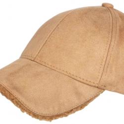 Casquette Daim Fourrure Beige Tendance en Suedine Neltey Baseball Taille unique Beige
