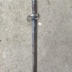 Baïonnette modèle 1892 , 2eme type, quillon long WW1/WW2