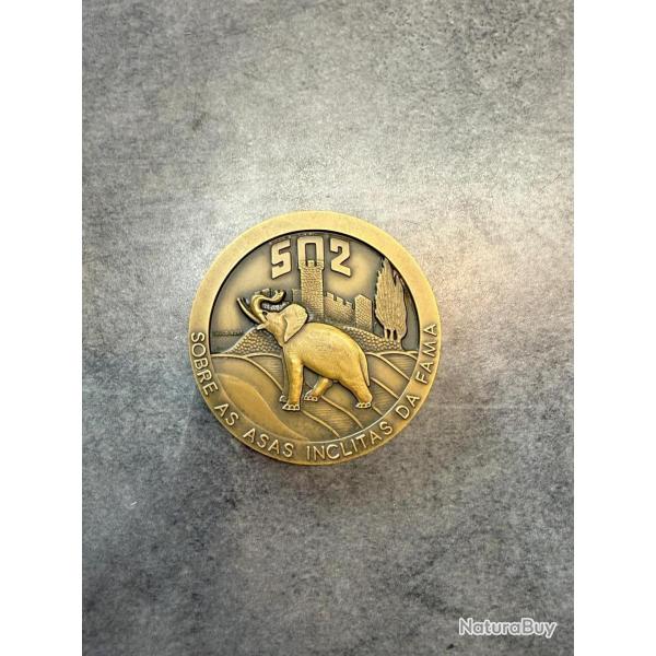 Mdaille de table militaire portugaise Escadron 502 - "Os Elefantes" Arme de l'air portugaise