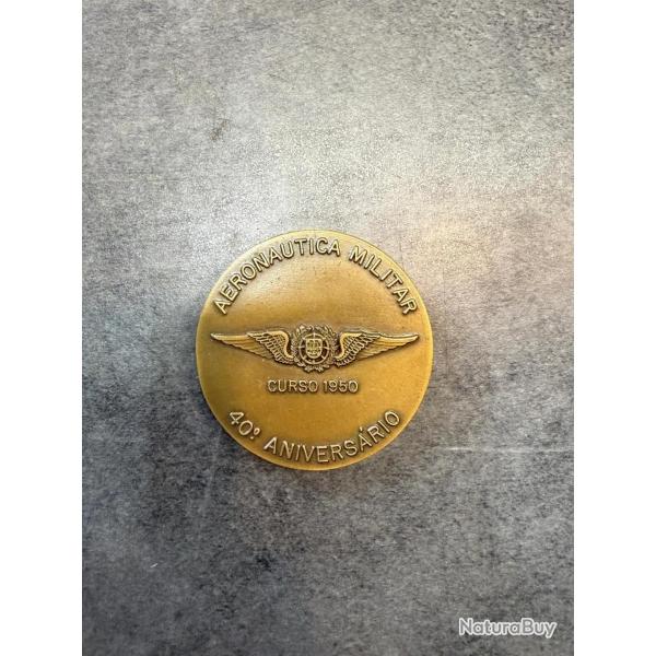 Mdaille de table Aronautique Militaire Portugal - 40e Anniversaire Promotion 1950