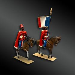 AU PLAT D'ÉTAIN, MAISON LUCOTTE - DEUX CAVALIERS de la GARDE ROUGE DE DAKAR