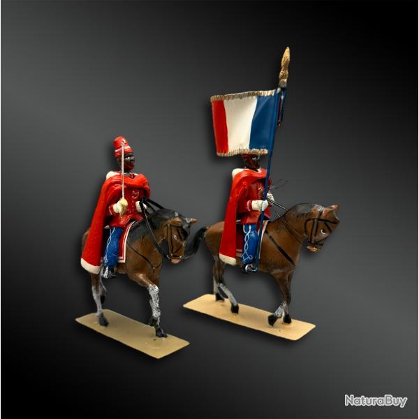 AU PLAT D'TAIN, MAISON LUCOTTE - DEUX CAVALIERS de la GARDE ROUGE DE DAKAR
