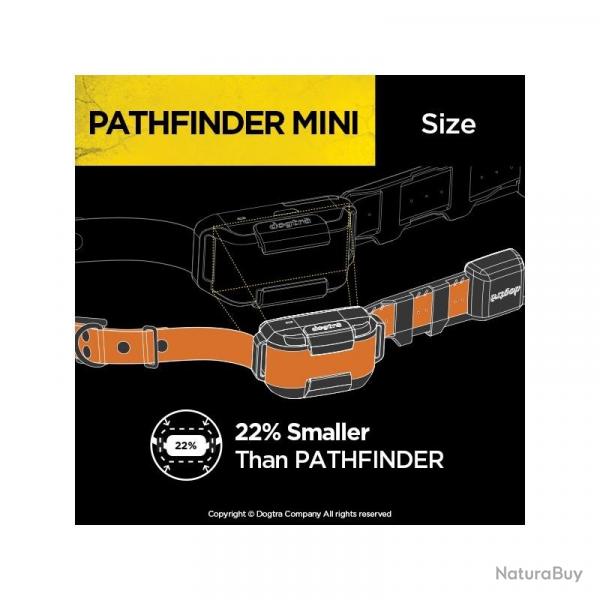 COLLIER GPS POUR CHIEN DOGTRA PATHFINDER MINI - REPERAGE & DRESSAGE Noir