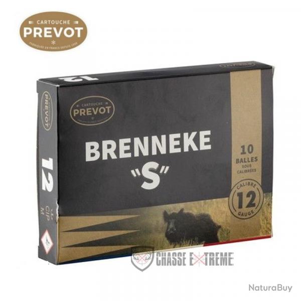 10 Cartouche PREVOT Brenneke 'S' 24Gr Cal 12/70 Demi Blinde