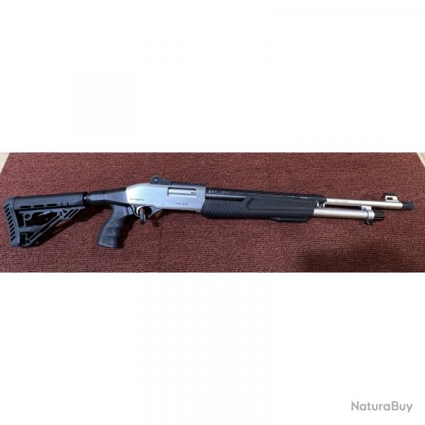 DESTOCKAGE !! FUSIL A POMPE ARMTAC RS-X2 CAL.12/76 CANON 22 POUCES INOX - OCCASION