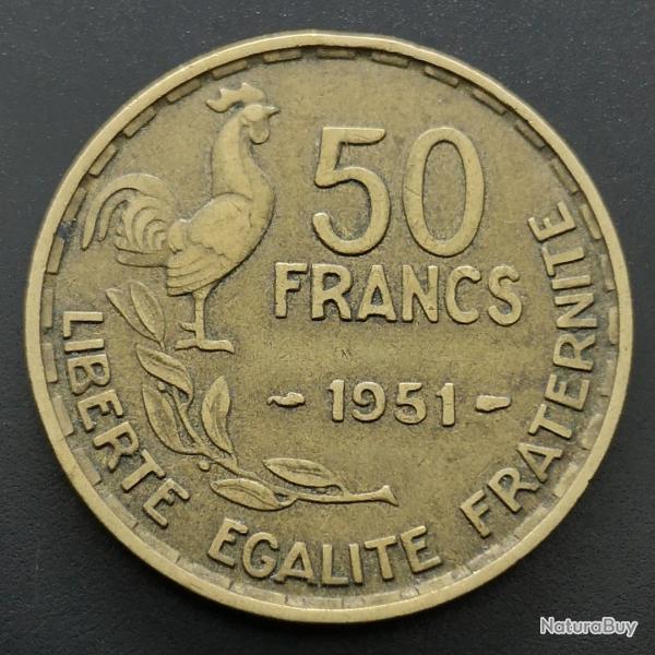 Monnaie France - 1951 - 50 francs Guiraud (Grade : TB) - Ref N0425