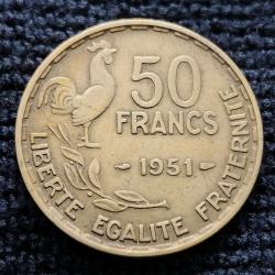 Monnaie France - 1951 - 50 francs Guiraud (Grade : TTB) - Ref N0821