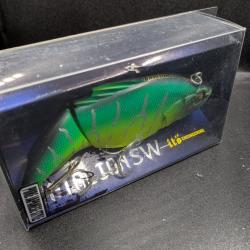 LEURRE 2 sections vert/jaune/UV , FISH AND FISHING.11,5 cm / 40 grs . Flottant.