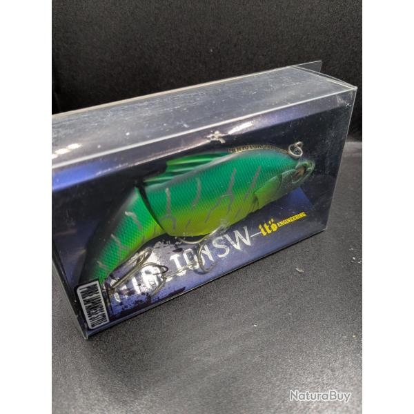 LEURRE 2 sections vert/jaune/UV , FISH AND FISHING.11,5 cm / 40 grs . Flottant.