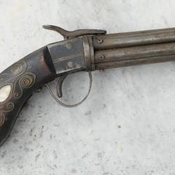 Ancienne ébauche de pistolet à plusieurs canons circulaires - ref PER25PIS002
