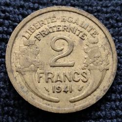 Monnaie France - 1941 - 2 francs Morlon Cupro (Grade : AB) - Ref N0861