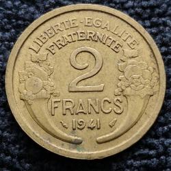 Monnaie France - 1941 - 2 francs Morlon Cupro (Grade : TTB) - Ref N1047