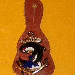 21° Régiment d'Infanterie de Marine, vague bleue, dos lisse, épingle sertie , FABRICANT DRAGO PARIS