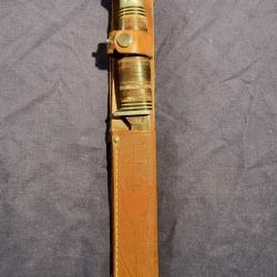 Couteau Poignard avec étui cuir décoré lame marquée ROBESON 3