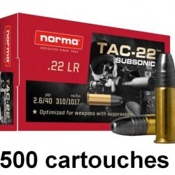 NORMA 22 Lr TAC Subsonic Hollow Point (Spécial Silencieux) /500