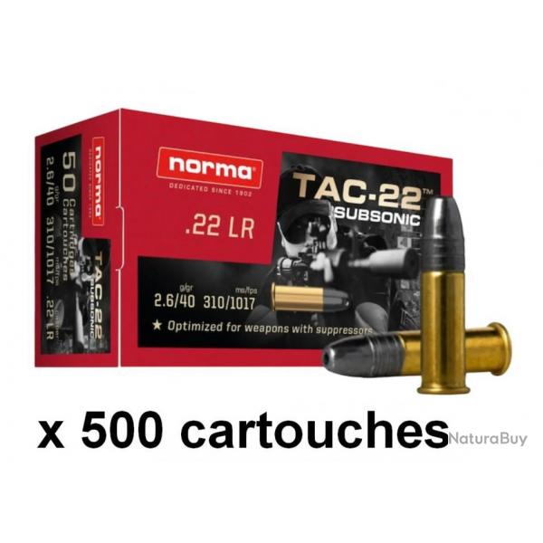 NORMA 22 Lr TAC Subsonic Hollow Point (Spcial Silencieux) /500