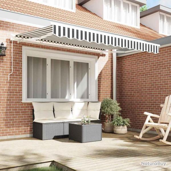 Tissu de remplacement de store pour cadre de 2.5x2 m en anthracite et blanc