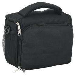 Sac appareil photo noir 26x16x19 cm tissu Oxford 600D PVC imperméable pratique rangement