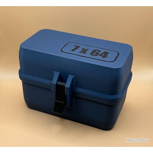 Bote de stockage / transport de munitions 7x64 bleue