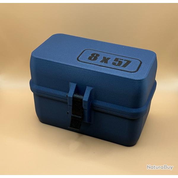 Bote de stockage / transport de munitions 8x57 bleue