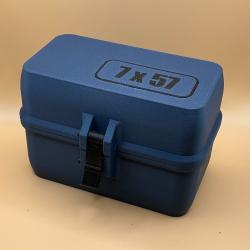 Boîte de stockage / transport de munitions 7x57 bleue