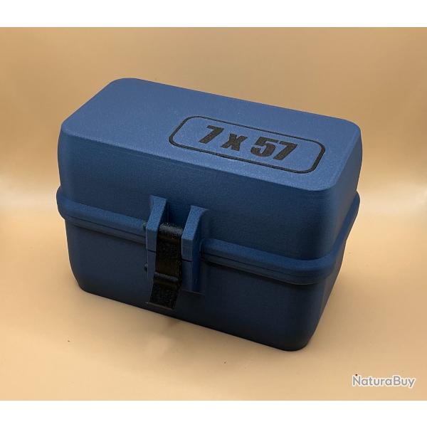 Bote de stockage / transport de munitions 7x57 bleue