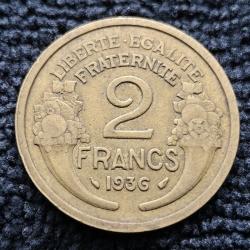 Monnaie France - 1936 - 2 francs Morlon Cupro (Grade : TTB) - Ref N0734