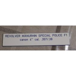 Plaquette d'identification pour MR spécial police F1
