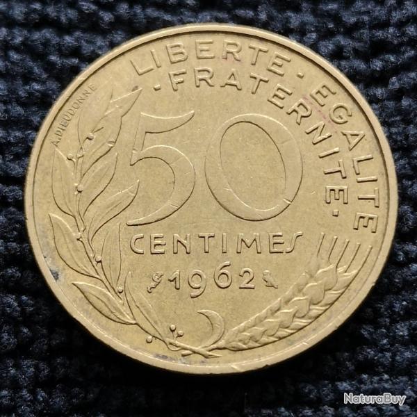 Monnaie France - 1962 3 plis - 50 centimes Marianne (Grade : TTB) - Ref N0934