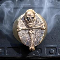 Bague chevaliere antechist Massif T63 - Biker harley gothique davidson satanique tete de mort