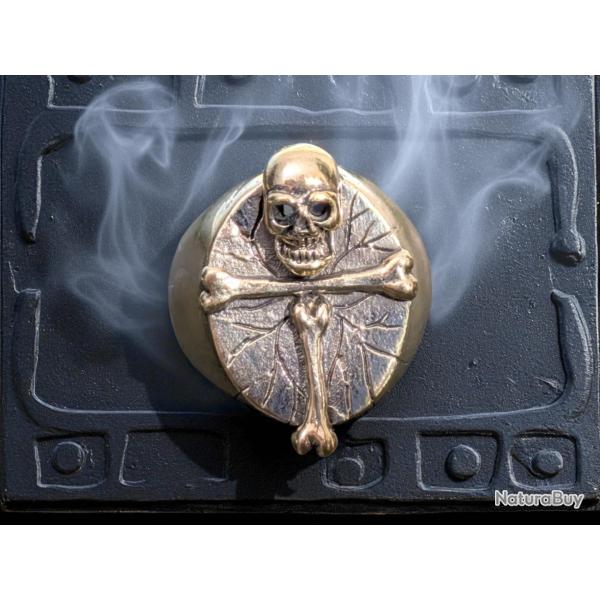 Bague chevaliere antechist Massif T63 - Biker harley gothique davidson satanique tete de mort