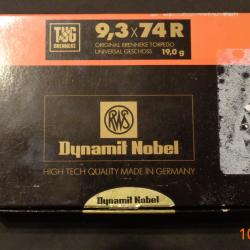 Boite de 17 cartouches RWS calibre 9,3x74R