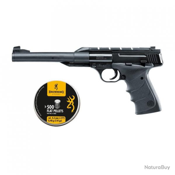 Pack Browning Buck Mark URX Cal.4.5 mm + 500 plombs plats 4,5 mm - 4,5 mm