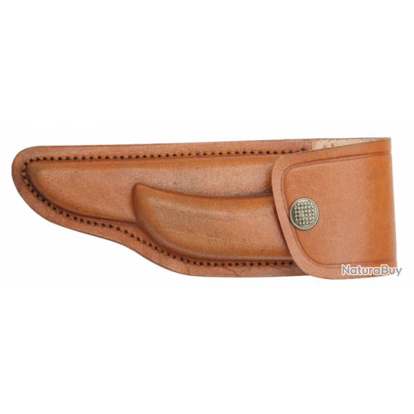 Etui cuir de vachette marron 18 cm pour couteau pliant (4)