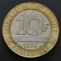 Monnaie France - 1988 - 10 francs G&eacute;nie de la Bastille (Grade : TTB) - Ref N0452