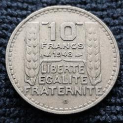 Monnaie France - 1948 B - 10 francs Turin petite t&ecirc;te (Grade : TB) - ref N0881