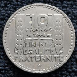 Monnaie France - 1948 B - 10 francs Turin petite t&ecirc;te (Grade : AB) - ref N1709