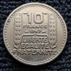 Monnaie France - 1947 - 10 francs Turin petite t&ecirc;te (Grade : SUP) - ref N0098