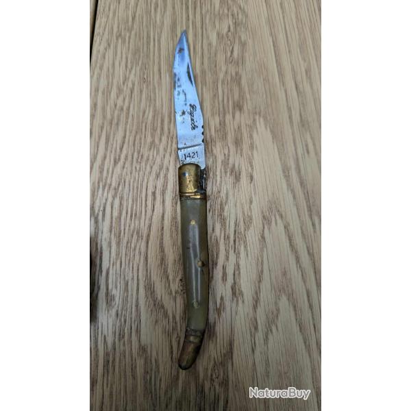 Couteau Laguiole manche corne blanche