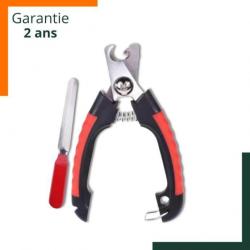 Coupe griffe pour chien et chat - Acier inoxydable - Avec lime - Noir et rouge