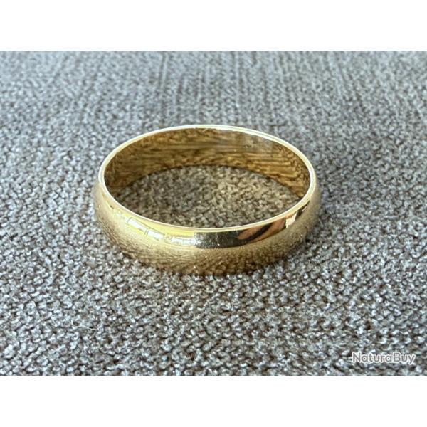 Large anneau en or jaune 18 carats - taille 63 - bague - alliance