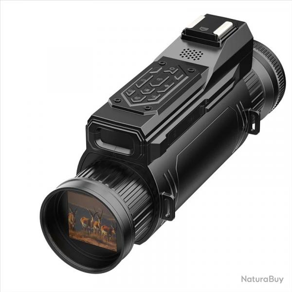 Monoculaire de Vision Nocturne Numérique 4K Zoom Infrarouge WiFi Rechargeable Camping Chasse Rando