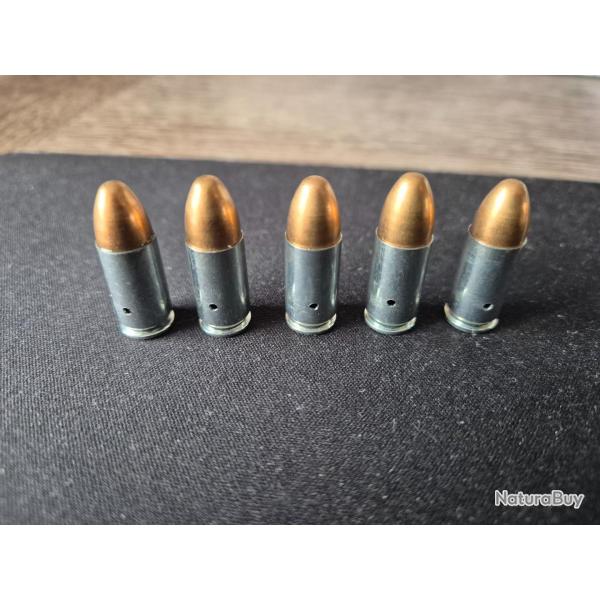 5 munitions de 9 mm Luger neutralis pour pistolets CZ, colt, glock, s&w, sig sauer, canik, beretta