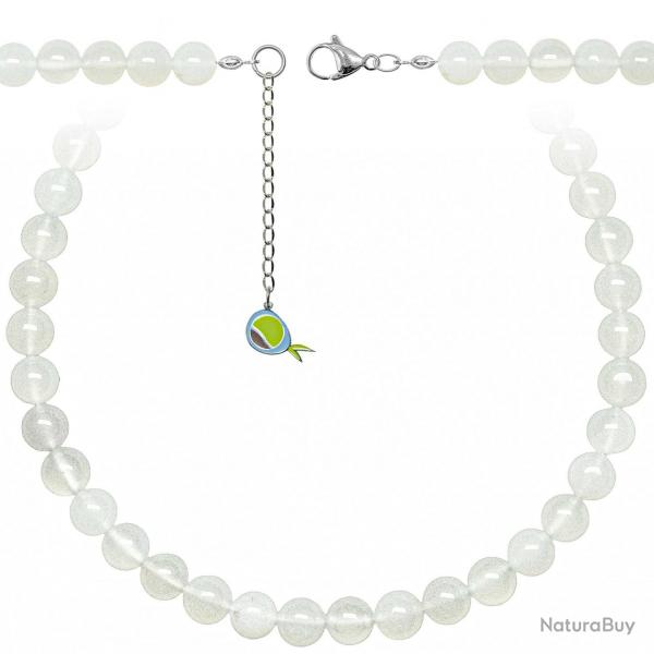 Collier en agate blanche - Perles rondes 10 mm - 50 cm